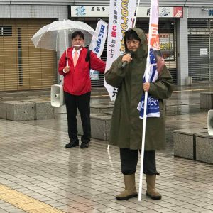 恒例の富山駅南口で