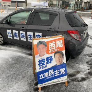 昨昼からの初雪がもう積雪