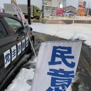 連日の雪の中